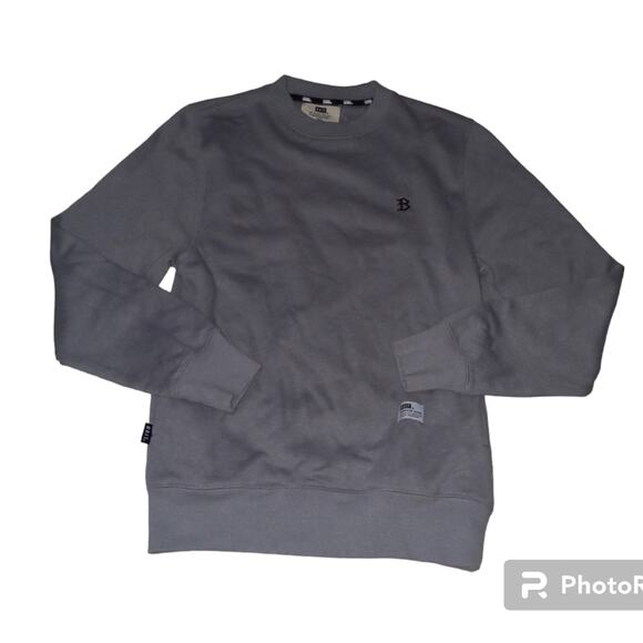 BAIT Embroidered B Letter Invisible Pockets Crewneck in Grey Size Small - Picture 2 of 5